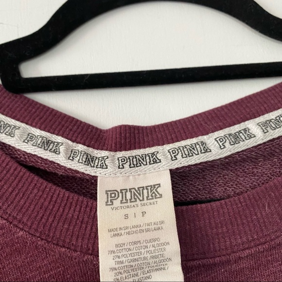 Victoria’s Secret PINK Burgundy Varsity Crew Spirit Jersey - Picture 4 of 7